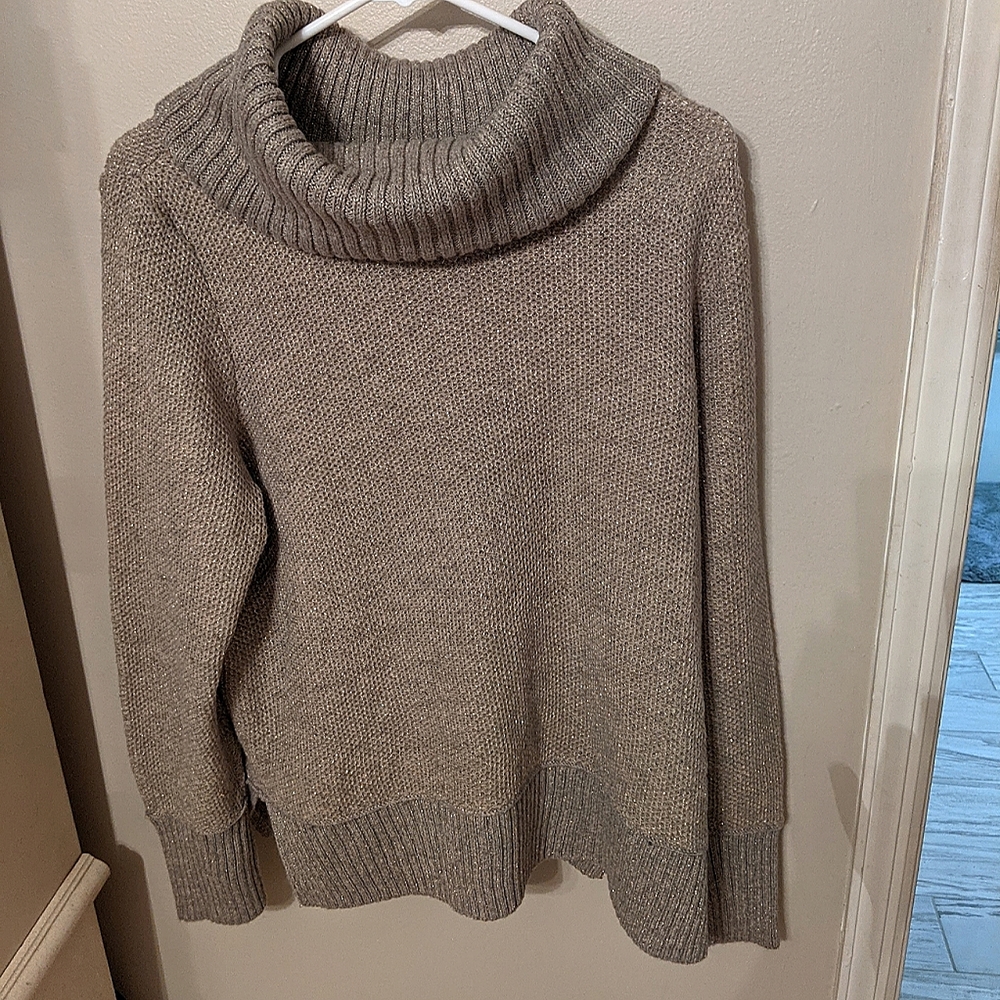 Nice Apt.9 Silvery shimmer loose turtleneck.
